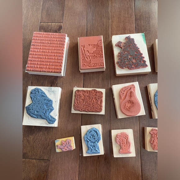 Assorted Wood mount Rubber Stamps. Crafting stamps New & Used - Picture 5 of 14